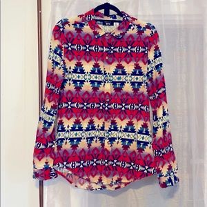 Patagonia inspired southwestern print flannel